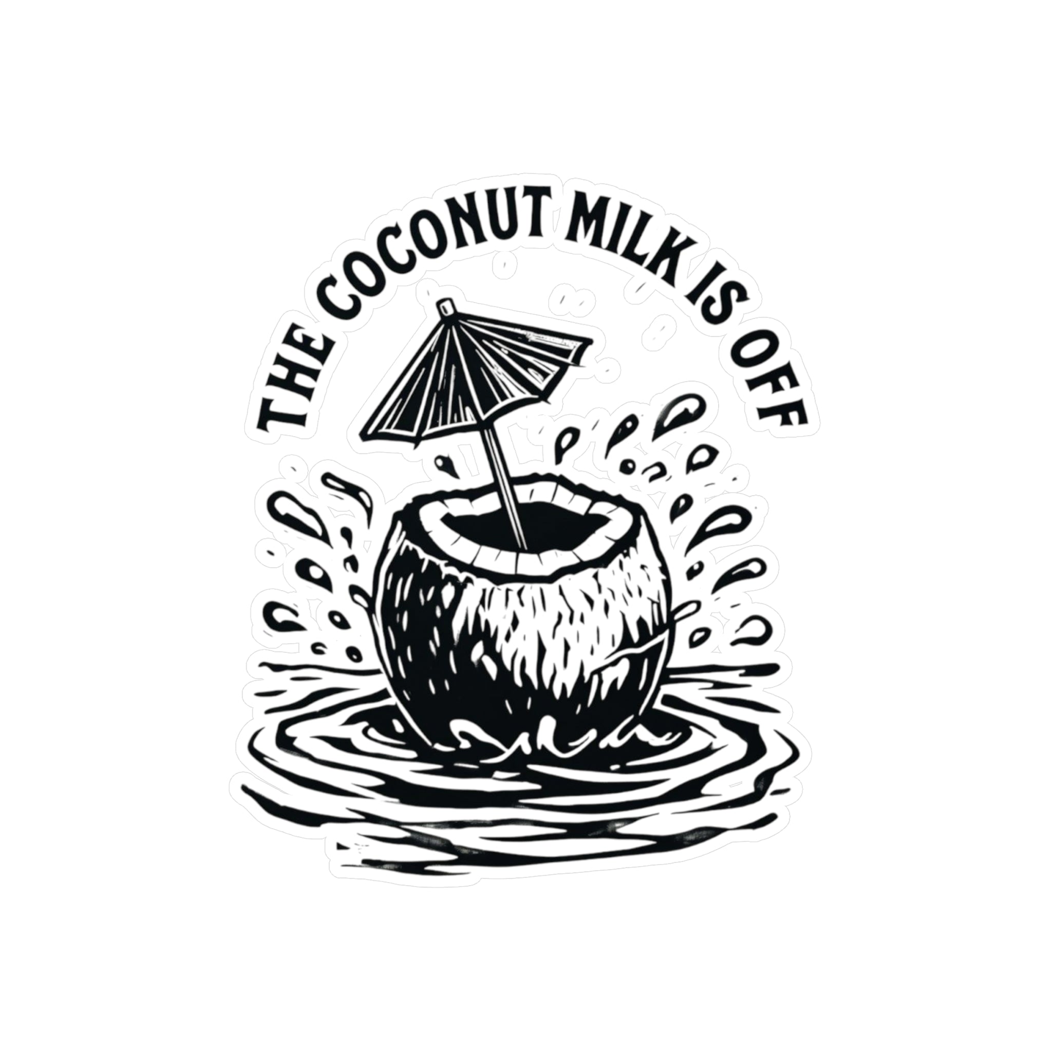 Coconut Milk Vinyl Decals - Fun Tropical Decor for Laptops & Water Bottles, Aesthetic Stickers for Home, Beach Lover Gift, Summer Vibes