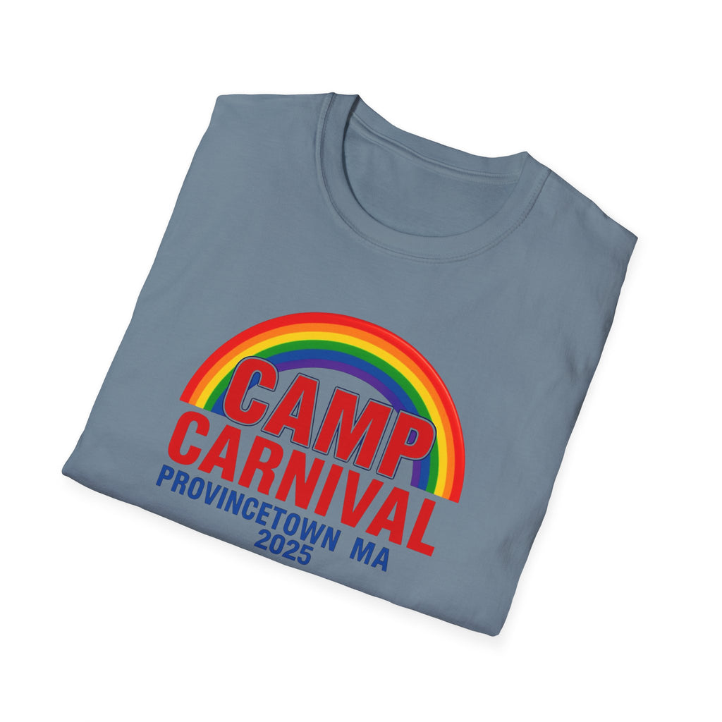 Rainbow Camp Carnival Ptown Unisex T-Shirt, LGBTQ+ Pride Apparel, Summer Festival Top, Gift for Camp Lovers, 2025 Event Shirt