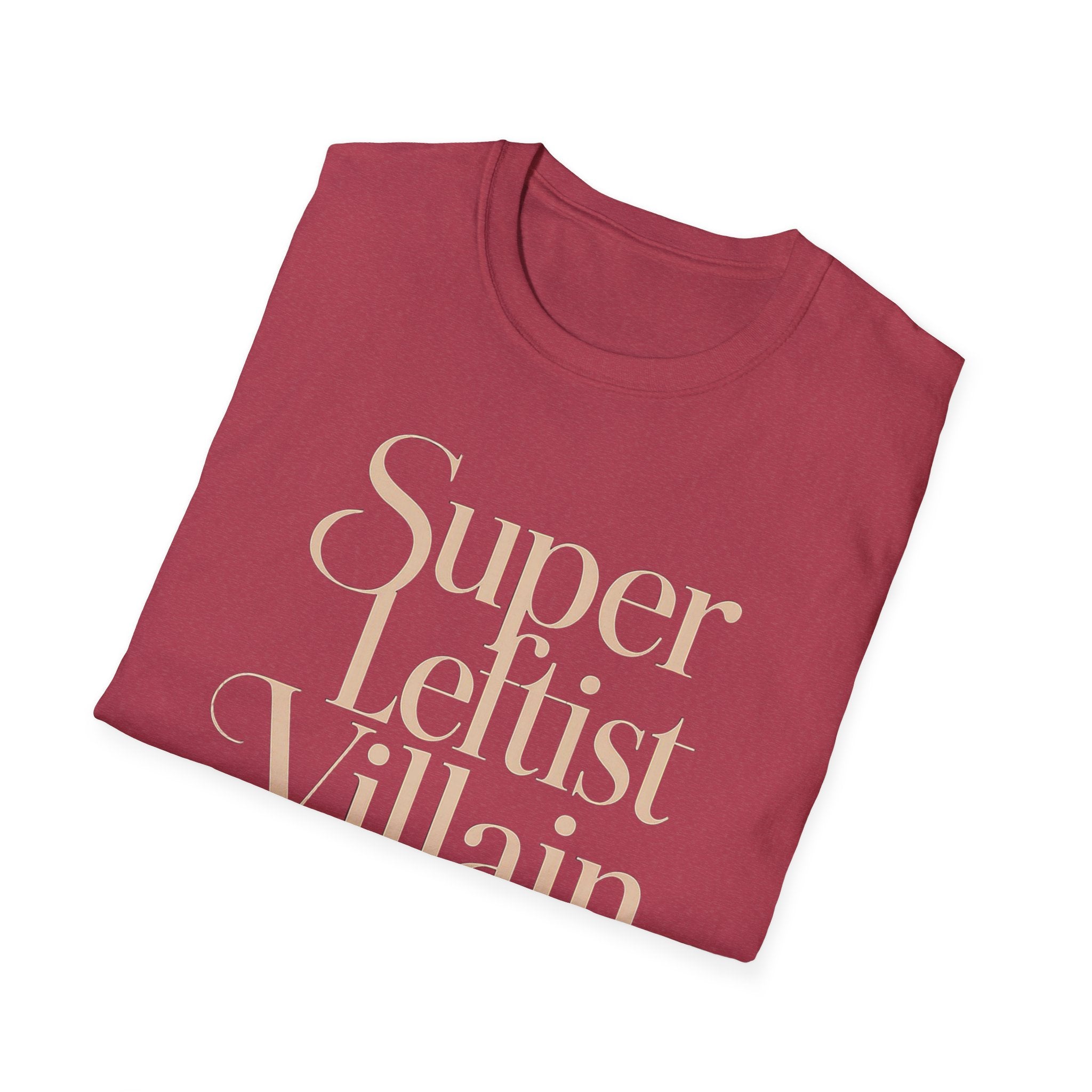 Super Leftist Villain Softstyle T-Shirt, Anti Trump Activist Shirt, Political Streetwear, Leftist Peace Love Tee, Social Justice Gift