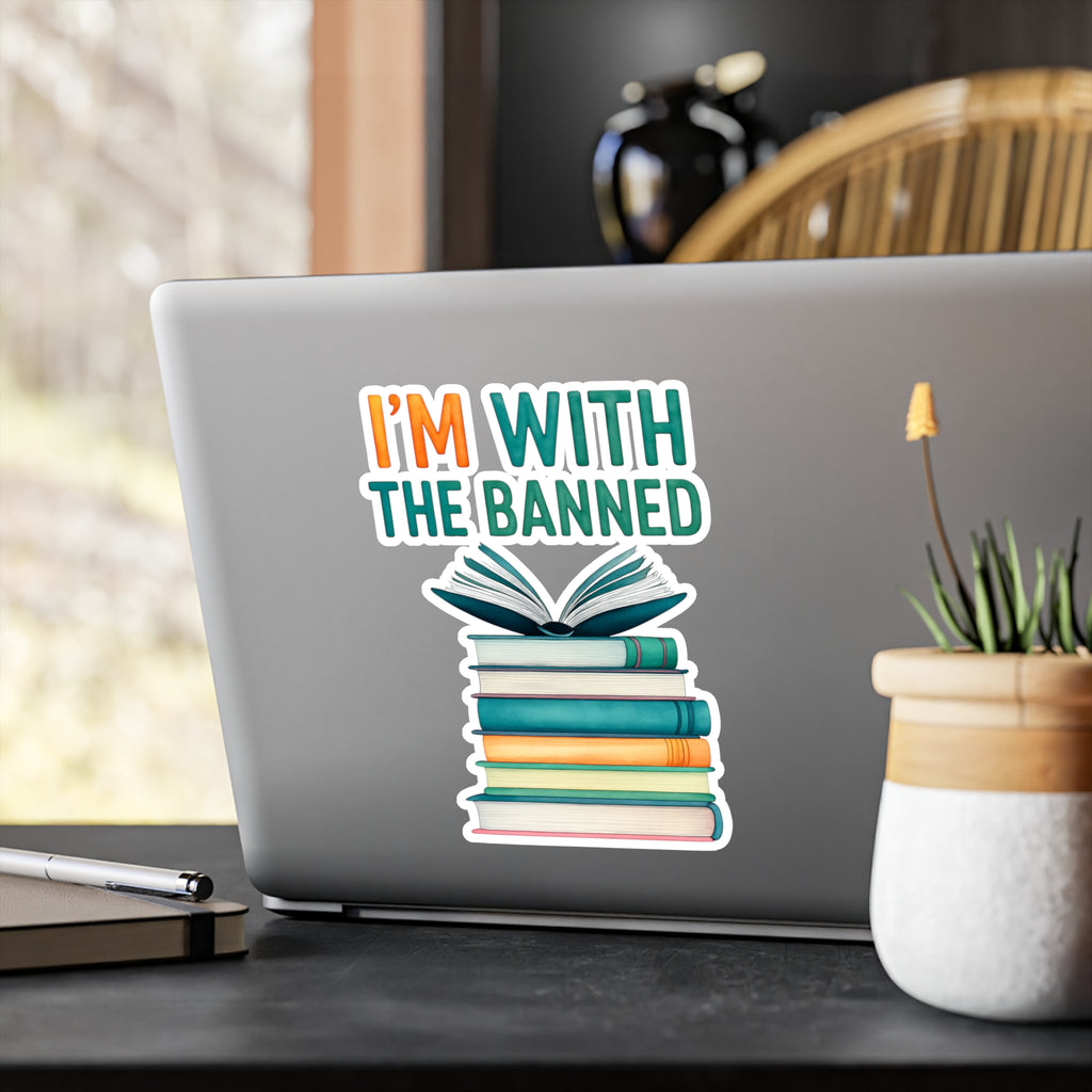 Literary Freedom Vinyl Decal - 'I'M WITH THE BANNED'