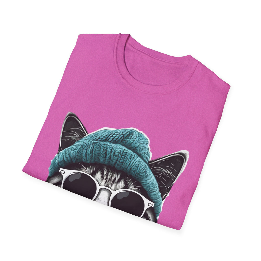 Cool cat with a Knit Cap Cat lovers gift unisex tshirt