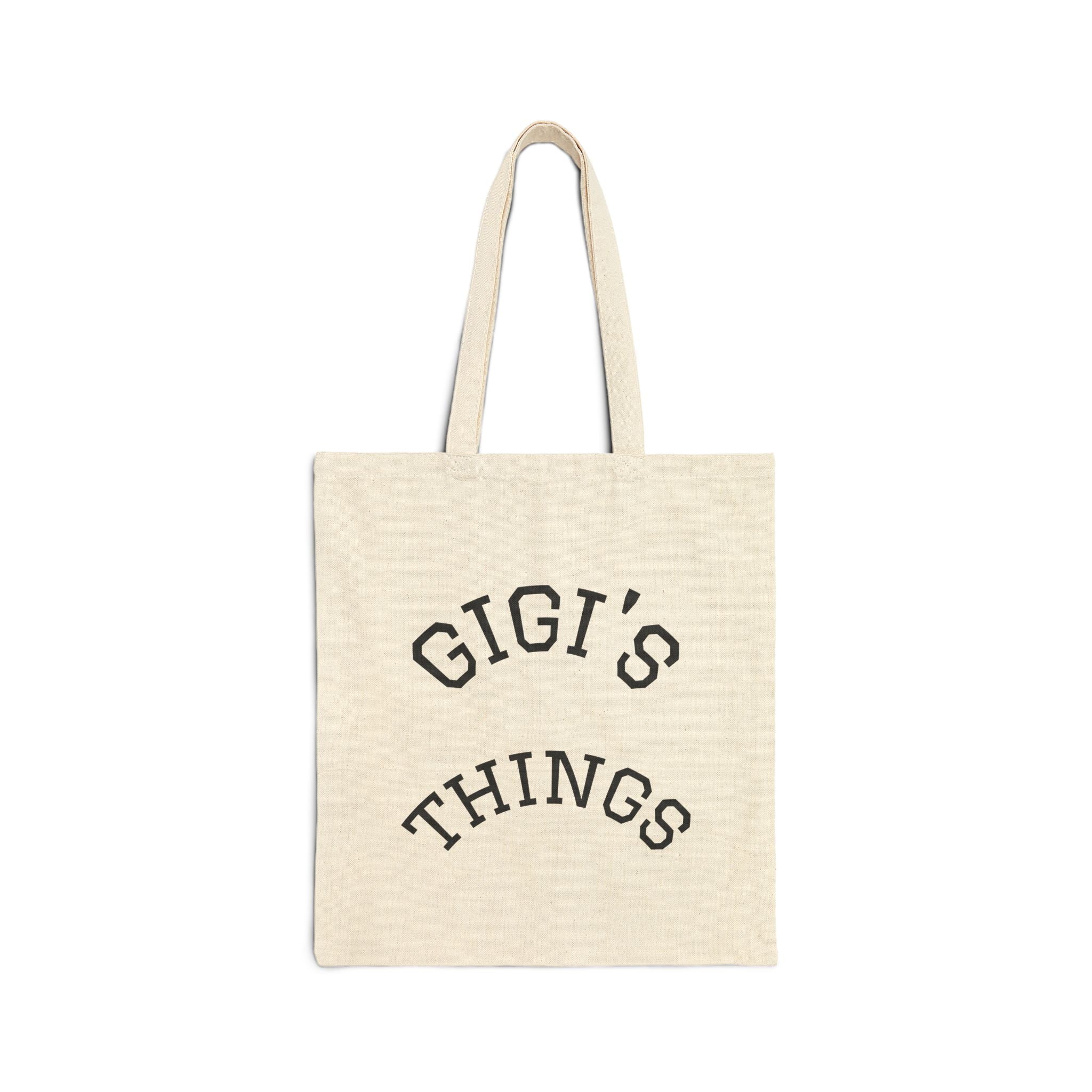 Personalized Cotton Canvas Tote Bag -gift  Gigi's Things Add any name! Nana, Ms. Johnson, Sarah’s printed on both sides.