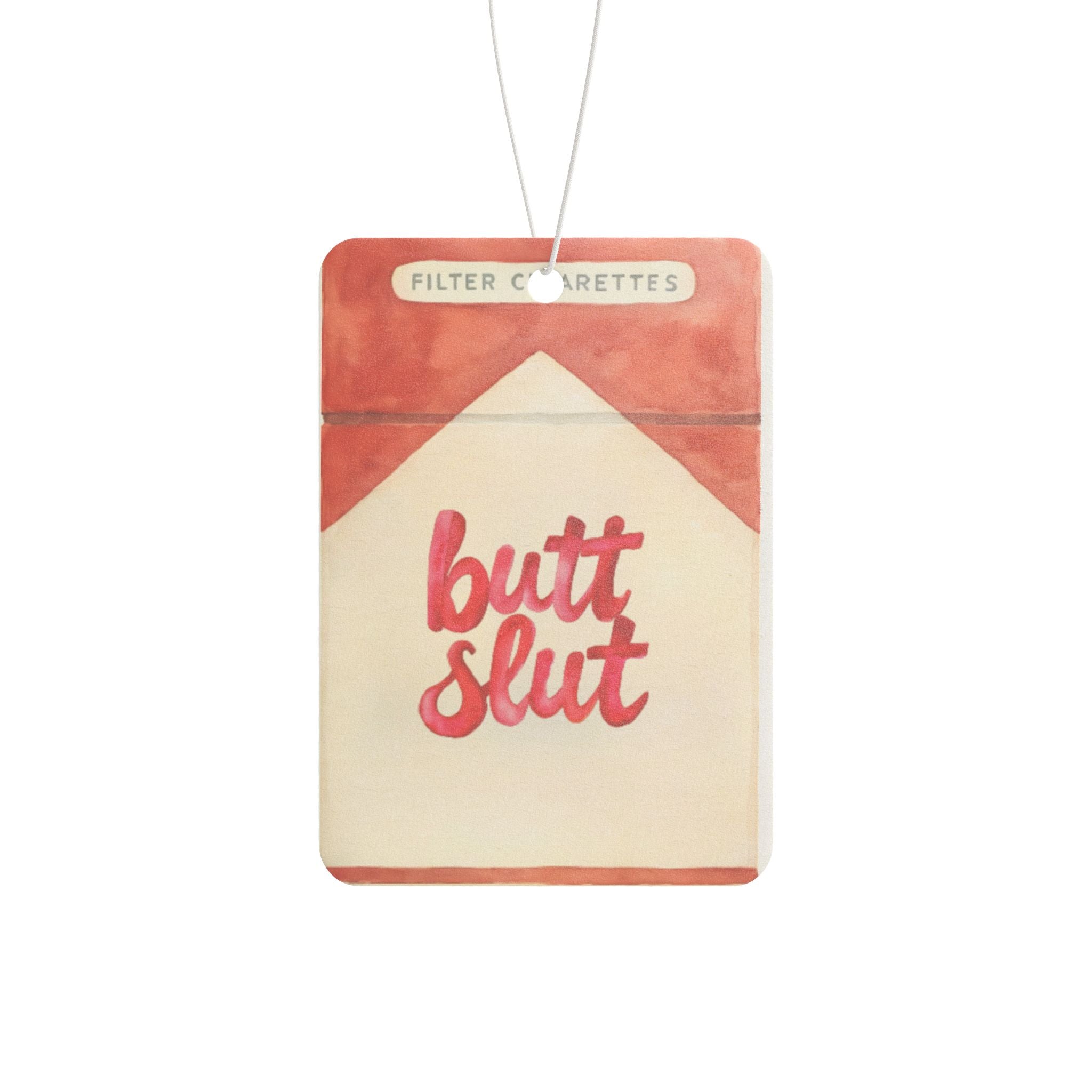 Novelty Car Air Freshener — "Butt Slut" Retro Cigarette Pack Design