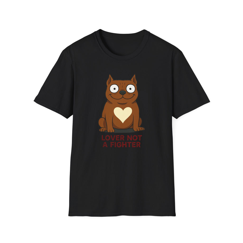 Funny Pit Bull Lover Unisex Softstyle T-Shirt, Amstaff Not a Fighter Dog Tee, Animal Rescue Gift, Dog Mom Dad Shirt