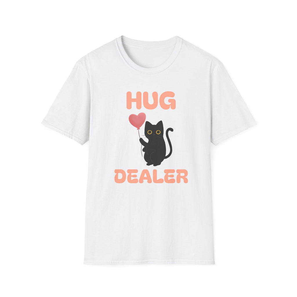 Hug Dealer fun cat Unisex Softstyle T-Shirt, Funny Cat Lover Gift, Cute Tee, Cat Mom Shirt, Trendy Graphic Tee Christmas gift sarcasm