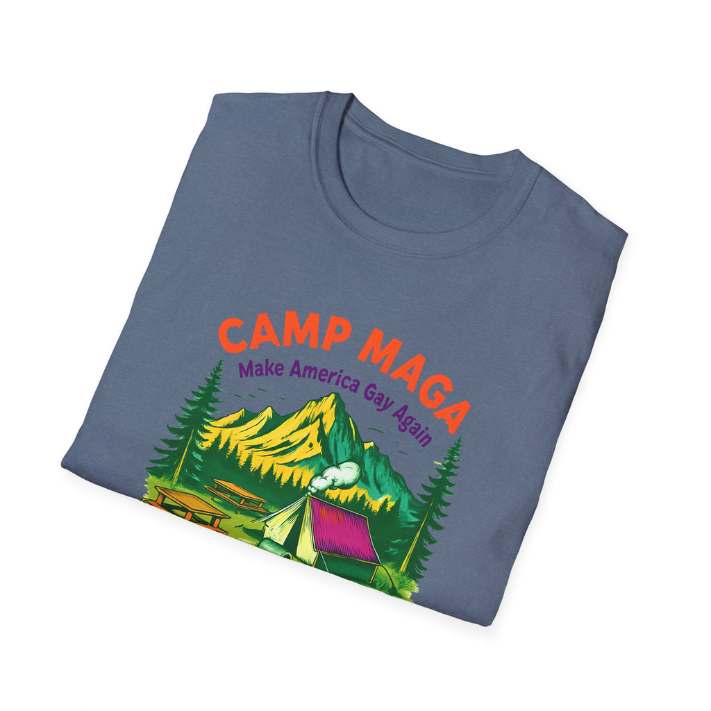 Camp MAGA Unisex make America gay again carnival Softstyle T-Shirt - Make America Gay Again, LGBTQ Pride Shirt, Camping Tee, Gift for [...]