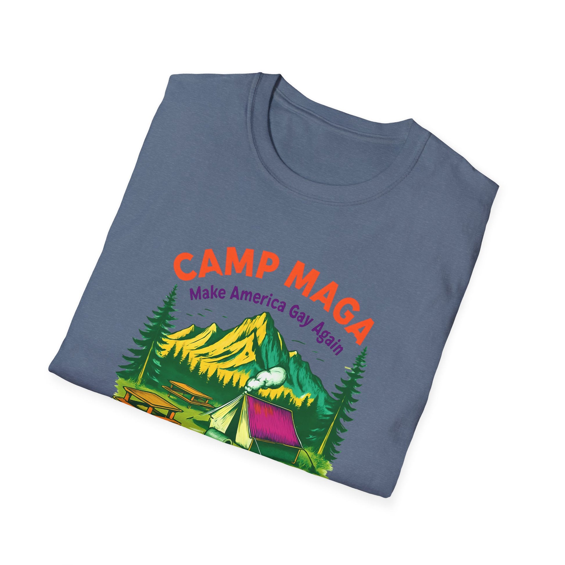Camp MAGA Unisex make America gay again carnival Softstyle T-Shirt - Make America Gay Again, LGBTQ Pride Shirt, Camping Tee, Gift for [...]