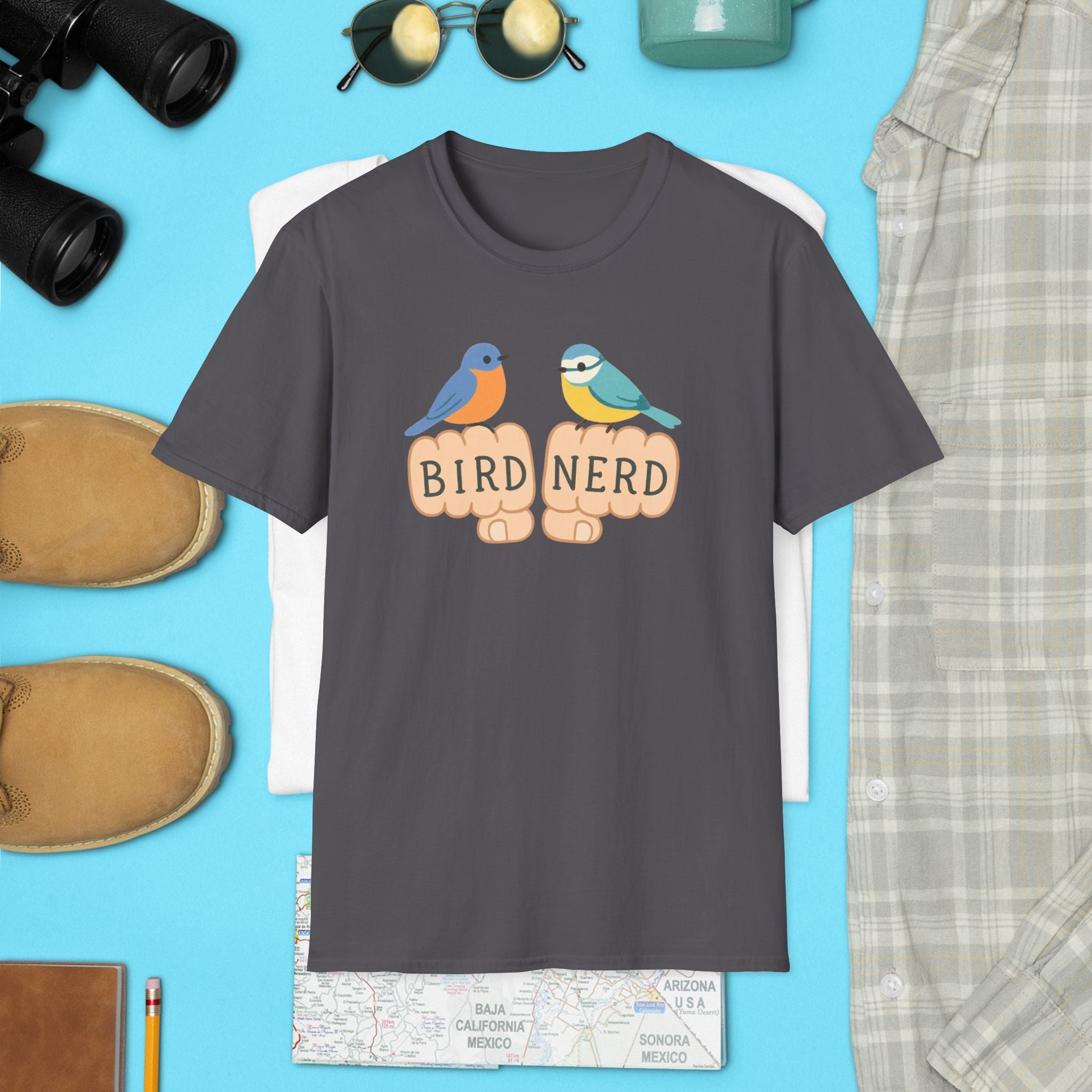 Bird Nerd Unisex Softstyle T-Shirt, Perfect for Bird Lovers, Nature Enthusiasts, Gift for Birdwatchers, Casual Wear,  Apparel bird gift
