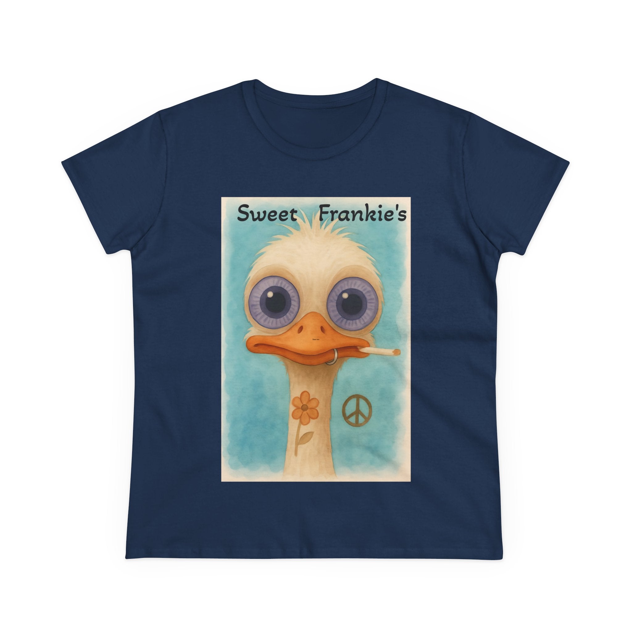 T-Shirt, Sweet Frankies Ostrich Graphic Tee, Funny Tee, Women's Graphic Shirt, Gift for Her, Women's Cotton Shirt social justice wear