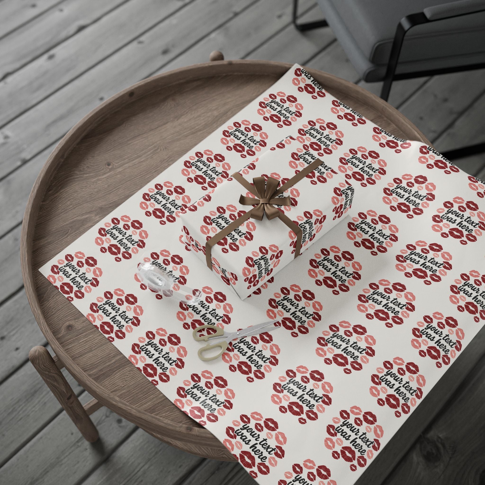 Personalized Any Name Kiss Print Wrapping Paper - Romantic Gift Wrap for Valentine's Day & Special Occasions grandparents aunts gifts for him