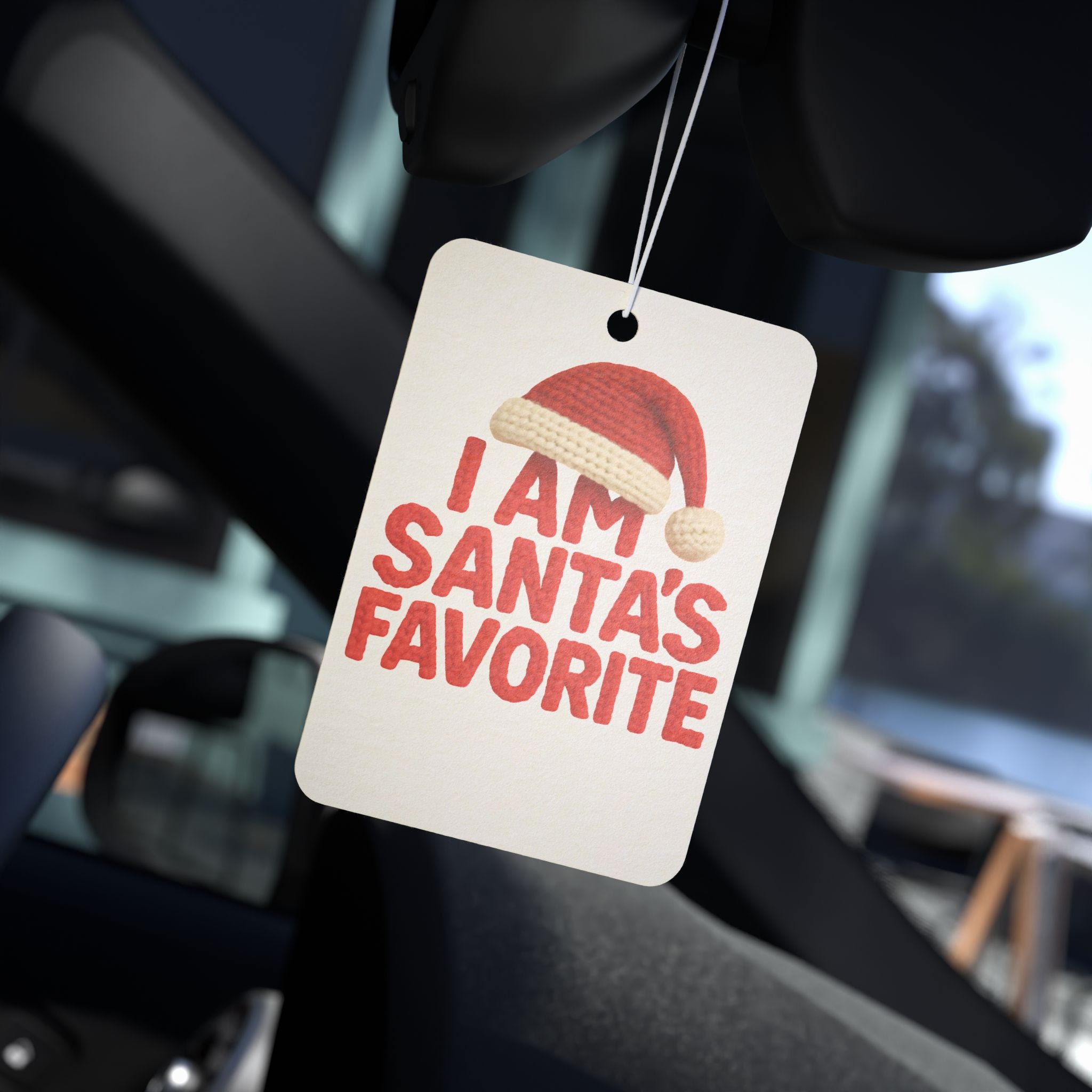 Funny Car Air Freshener — "I Am Santa's Favorite" Christmas Scented Ornament
