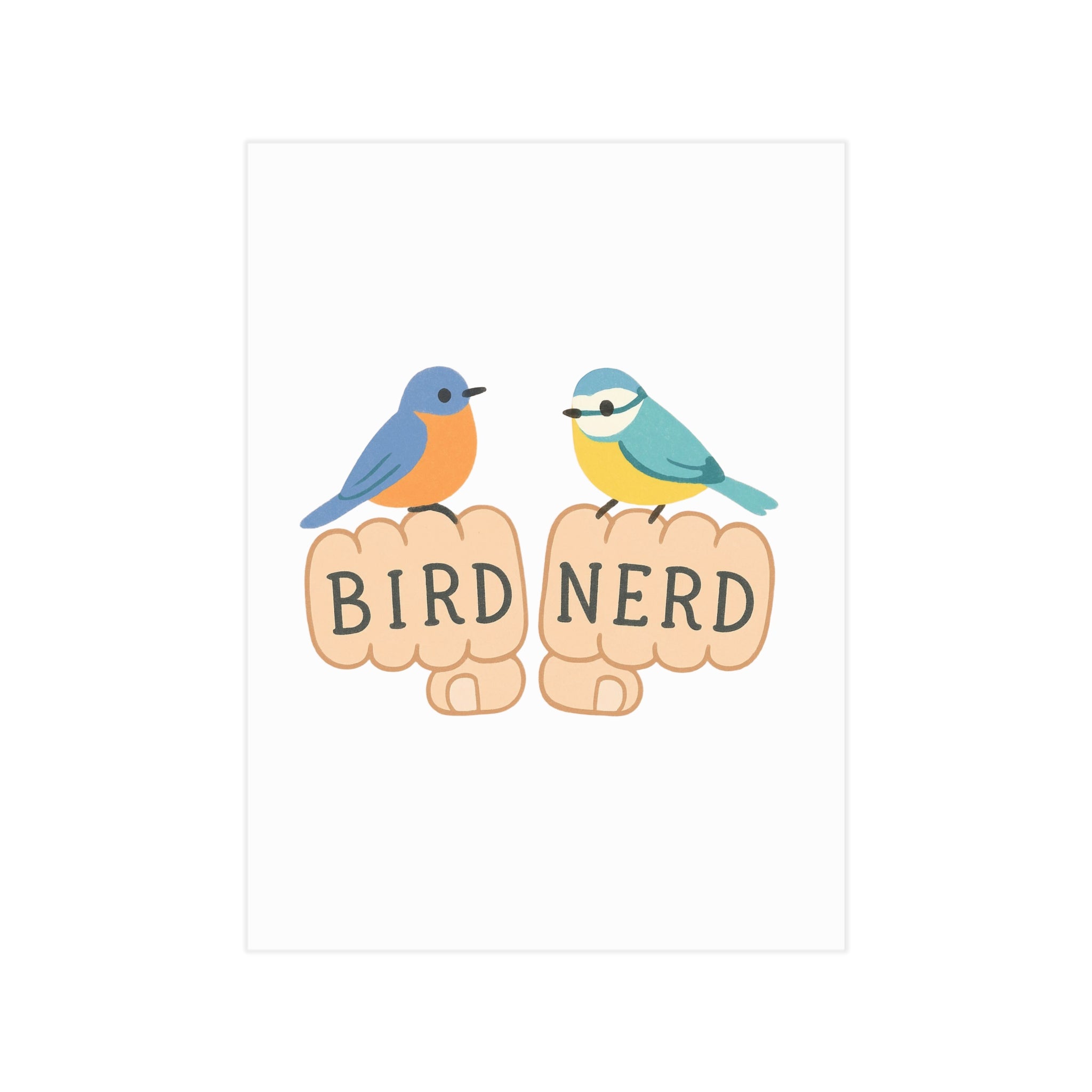 Bird Nerd Unframed Prints, Nature Lover Artwork, Bird Decor, Gift for Birdwatchers, Cute Wall Art for Home Birding gift knuckle, tattoos