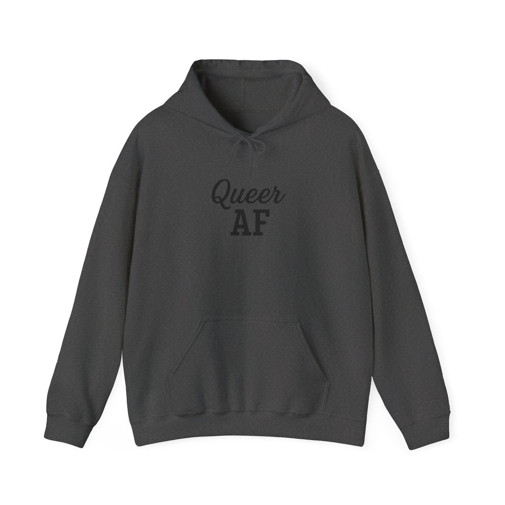 Queer AF Gay Pride Hoodie, Anti Trump Social Justice Sweatshirt, LGBTQ Gifts, Unisex Hooded Jumper