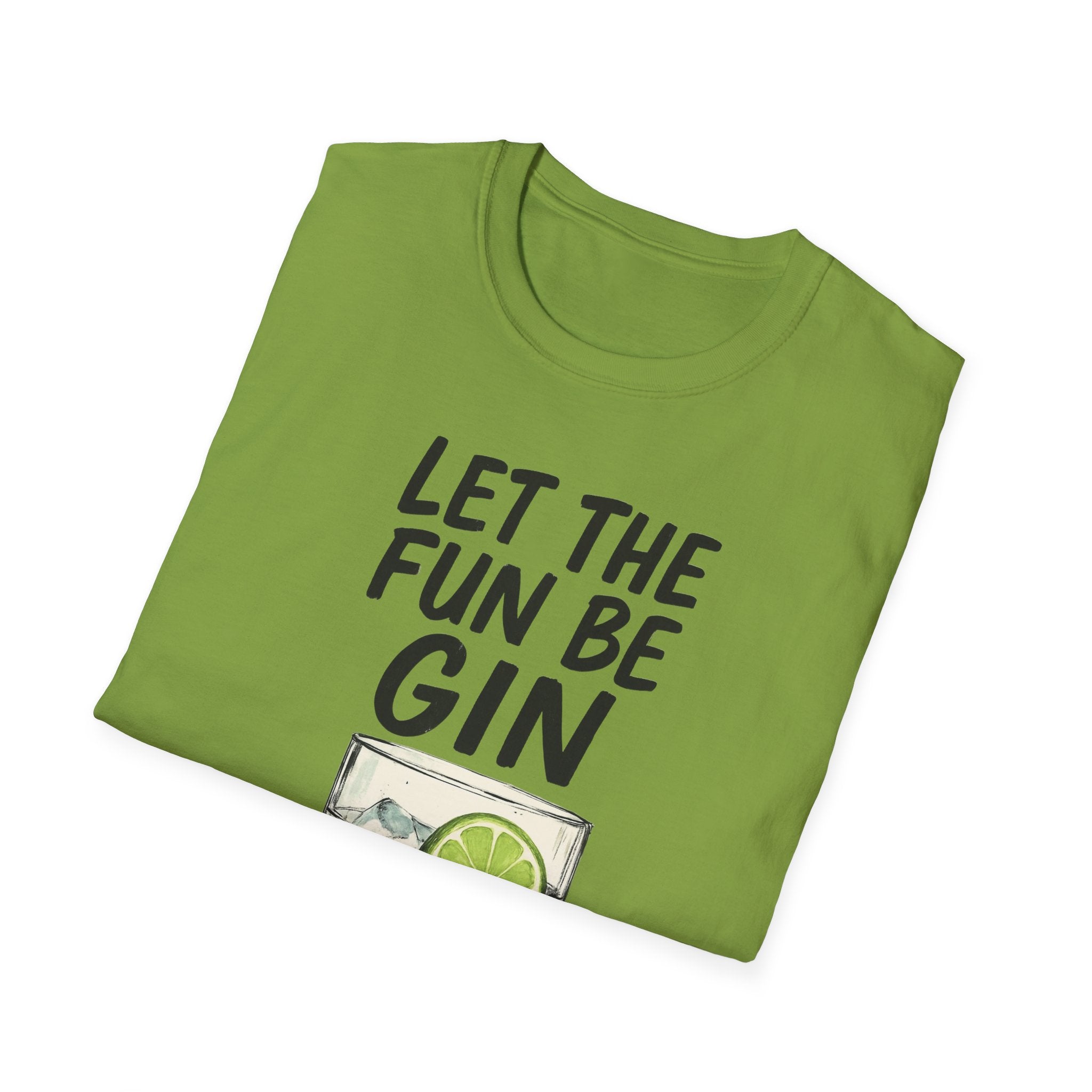 Let the Fun Be Gin Tee, Gin Cocktail Party T-Shirt, Let the Fun Be Gin Tee, Unisex Drinking Shirt, Softstyle Alcohol Top, Mixology Gift