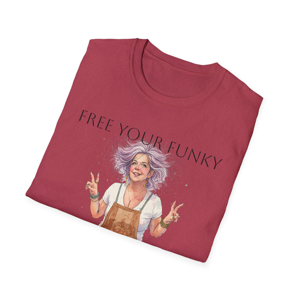 T-Shirt — “Free Your Funky” Peace-Sign Boho Woman Graphic Tee