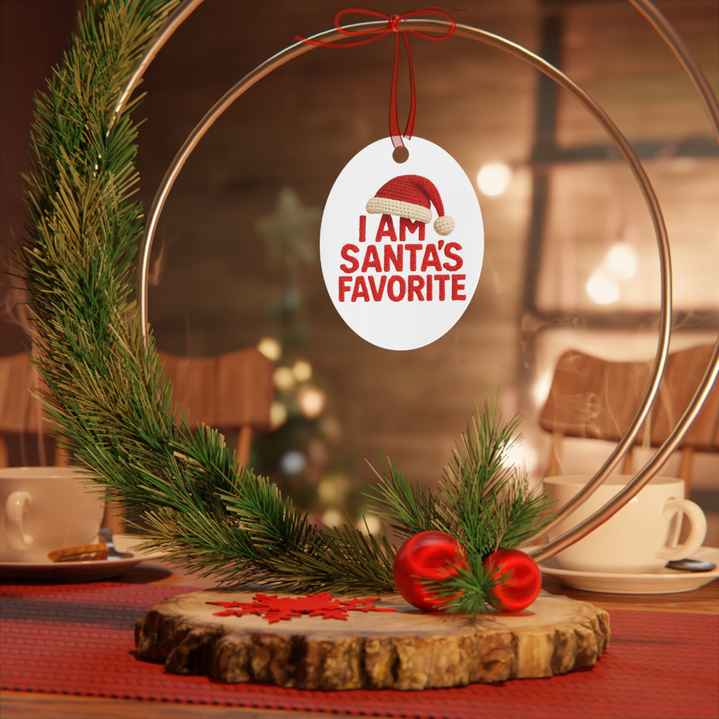 I Am Santa’s Favorite Metal Ornament — Funny Christmas Tree Decoration