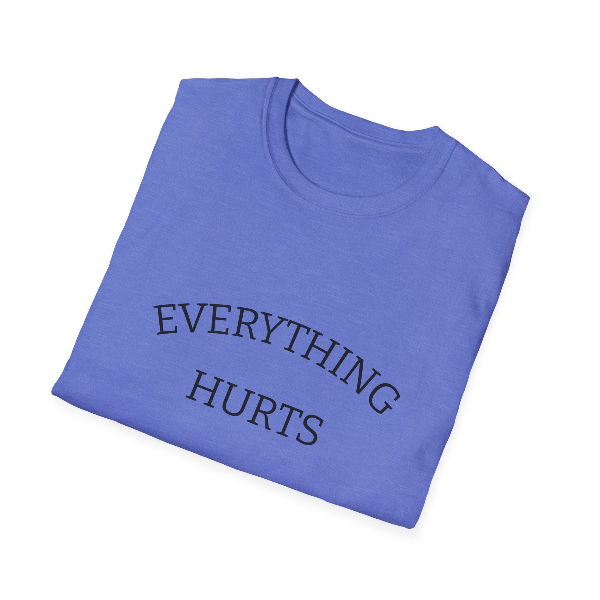 Everything Hurts Funny Workout Fitness gym Unisex Softstyle T-Shirt, Retirement Gift, Getting Old, Fitness Gift aches and pains