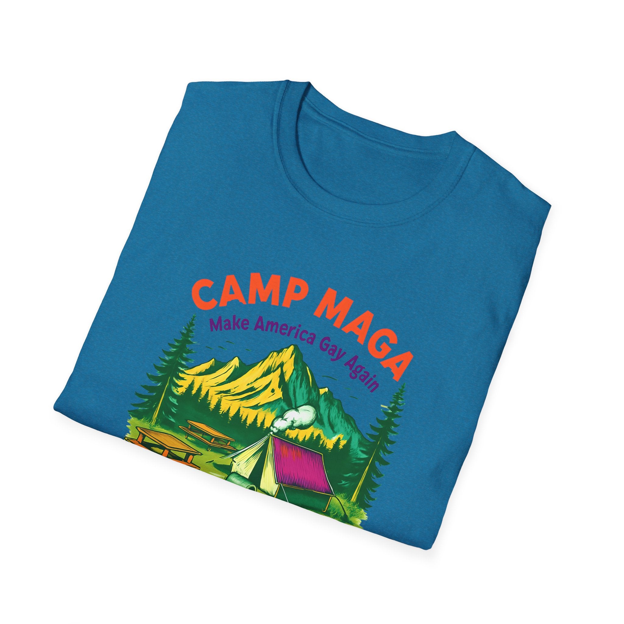 Camp MAGA Unisex make America gay again carnival Softstyle T-Shirt - Make America Gay Again, LGBTQ Pride Shirt, Camping Tee, Gift for [...]