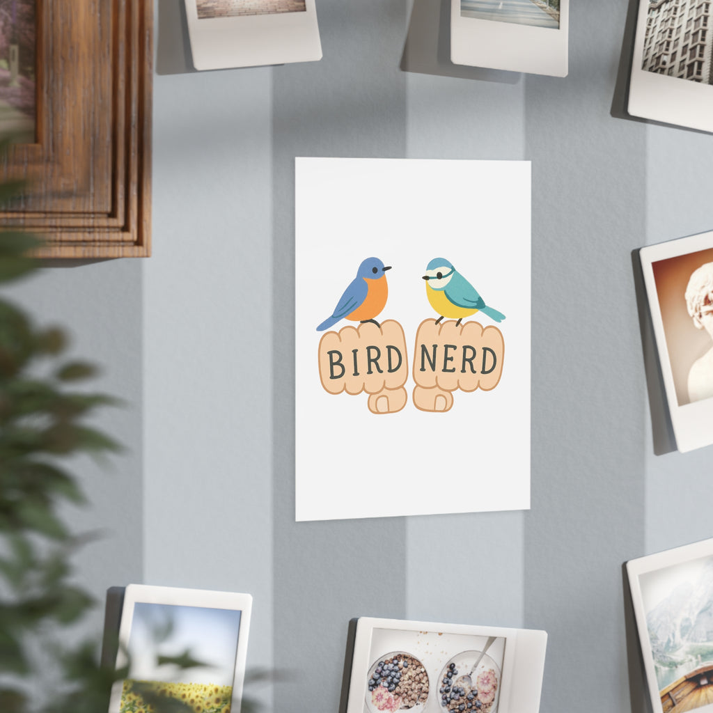 Bird Nerd Unframed Prints, Nature Lover Artwork, Bird Decor, Gift for Birdwatchers, Cute Wall Art for Home Birding gift knuckle, tattoos