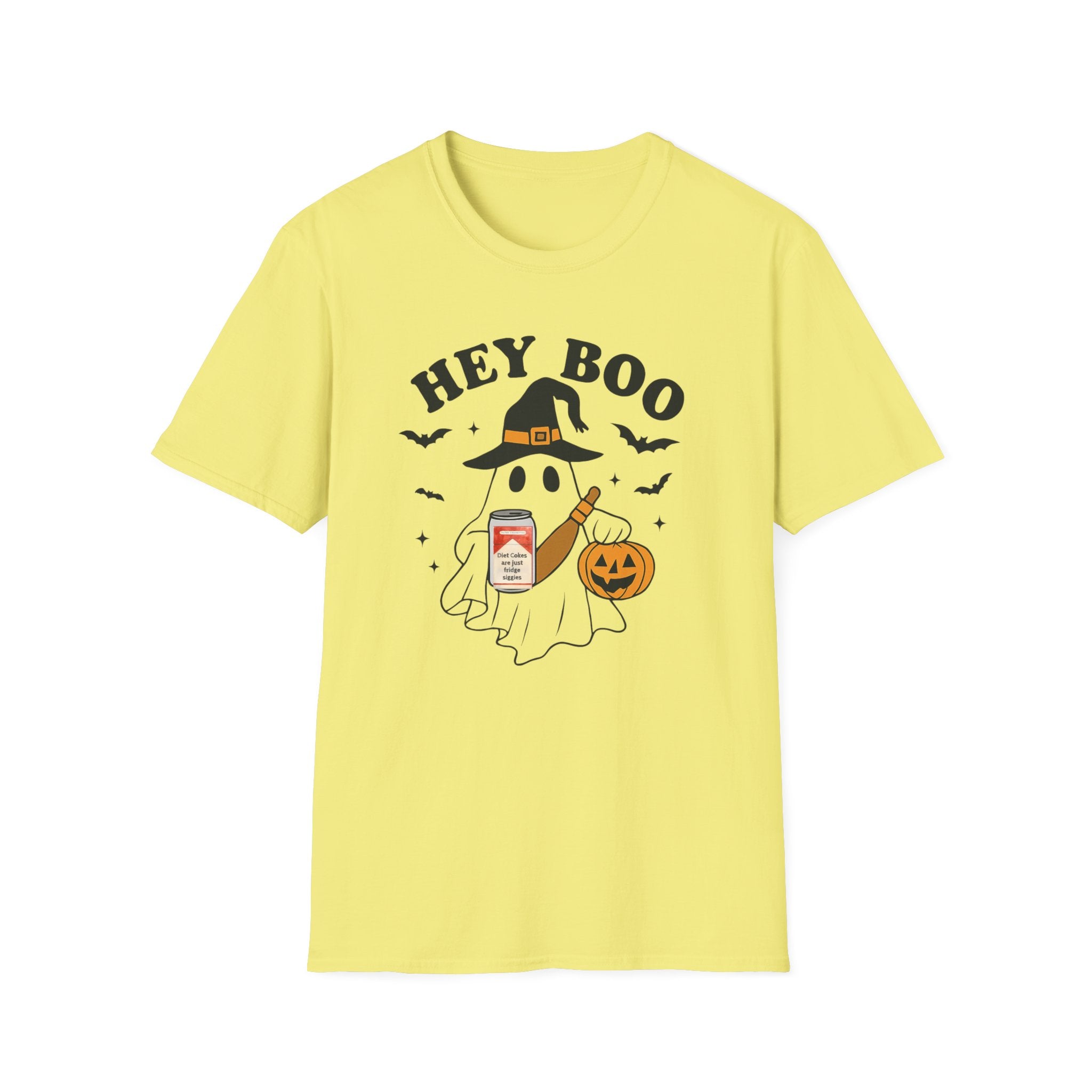 Ghost Diet Cola Softstyle T-Shirt, Halloween Unisex Tee, Fridge Cigarettes Boo Shirt, Spooky Ghost Costume Top, Funny Halloween Graphic Tee