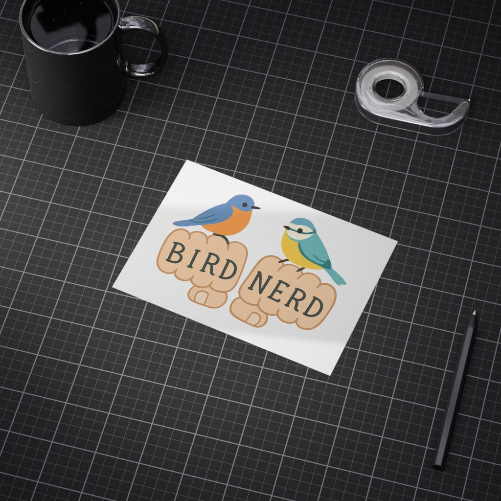 Bird Nerd Unframed Prints, Nature Lover Artwork, Bird Decor, Gift for Birdwatchers, Cute Wall Art for Home Birding gift knuckle, tattoos