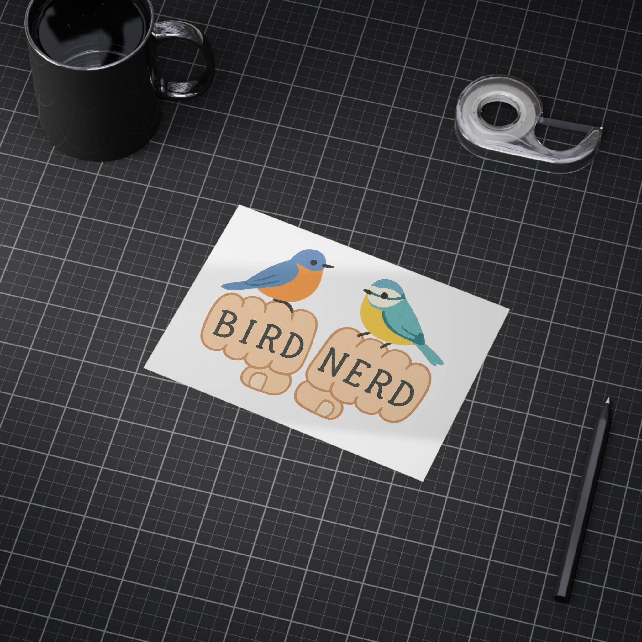 Bird Nerd Unframed Prints, Nature Lover Artwork, Bird Decor, Gift for Birdwatchers, Cute Wall Art for Home Birding gift knuckle, tattoos