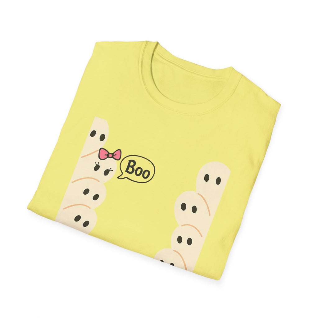 Spooky Ghost Boo Bow Cute Halloween Unisex T-Shirt, Halloween Shirt, Ghost Costume, Halloween Party Shirt, Spooky Tee, Cute Halloween Top