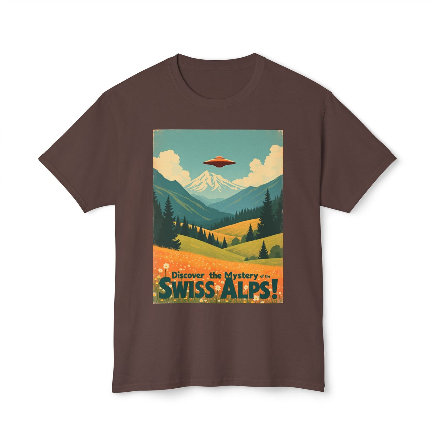 T-Shirt - Swiss Alps Space Travel Adventure Unisex HD Cotton™ Tee