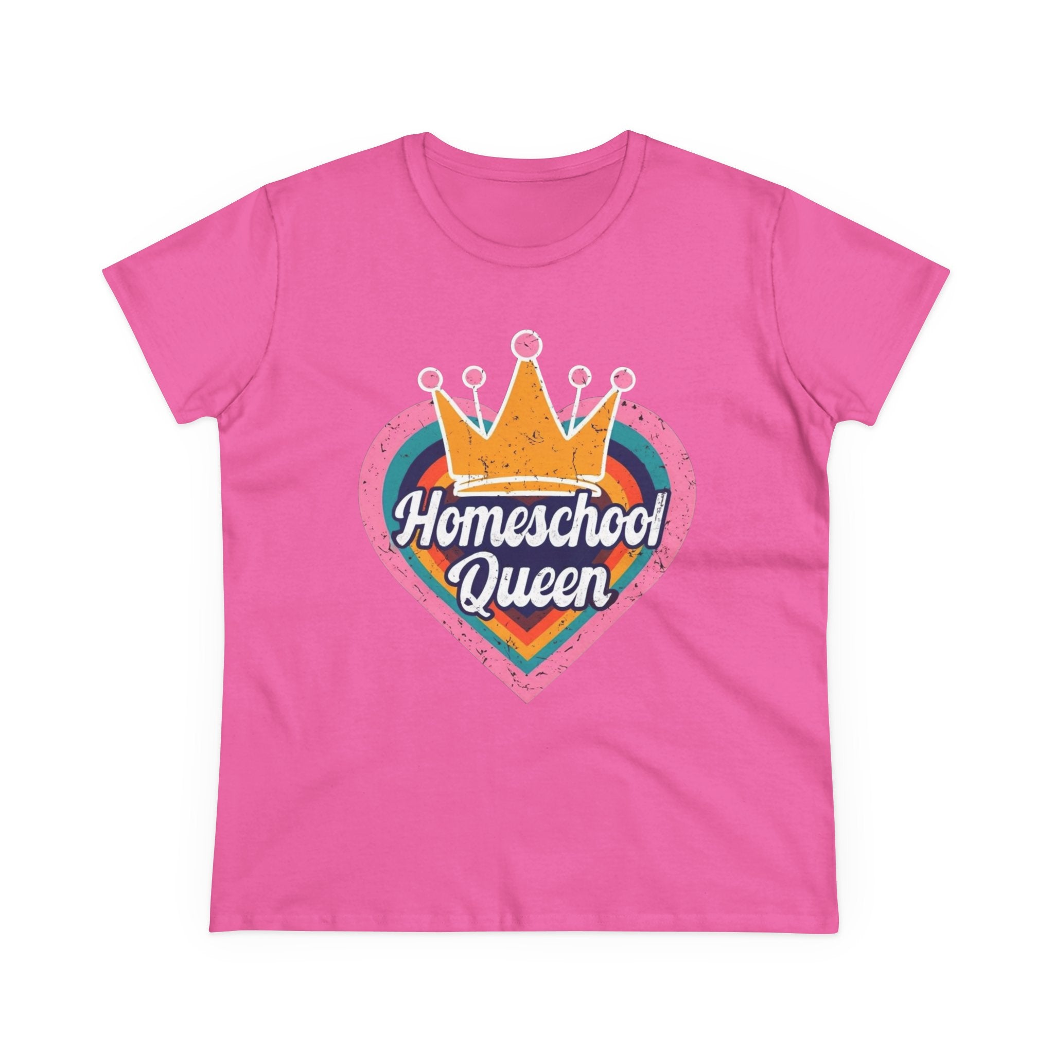Homeschool Queen Cotton Tee, Cute Tee for Moms, Colloquial Gift for Homeschoolers, Fun Educational Apparel, Perfect for Back to School