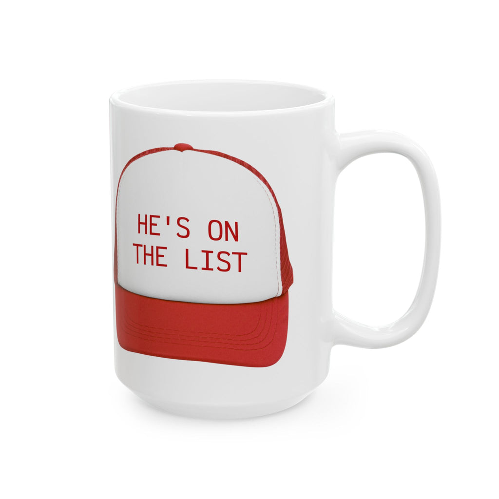 Ceramic Mug, He is on the List Anti Trump social justice activist gift Epstein List, 11oz 15oz, Resist Equality Feminist Gift Mug,