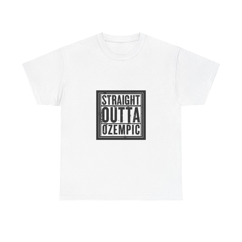 Unisex Tee, Funny Straight Outta Ozempic Design, Sarcastic Graphic Tee, Humor T-Shirt, Health Gift, Medication Joke Shirt