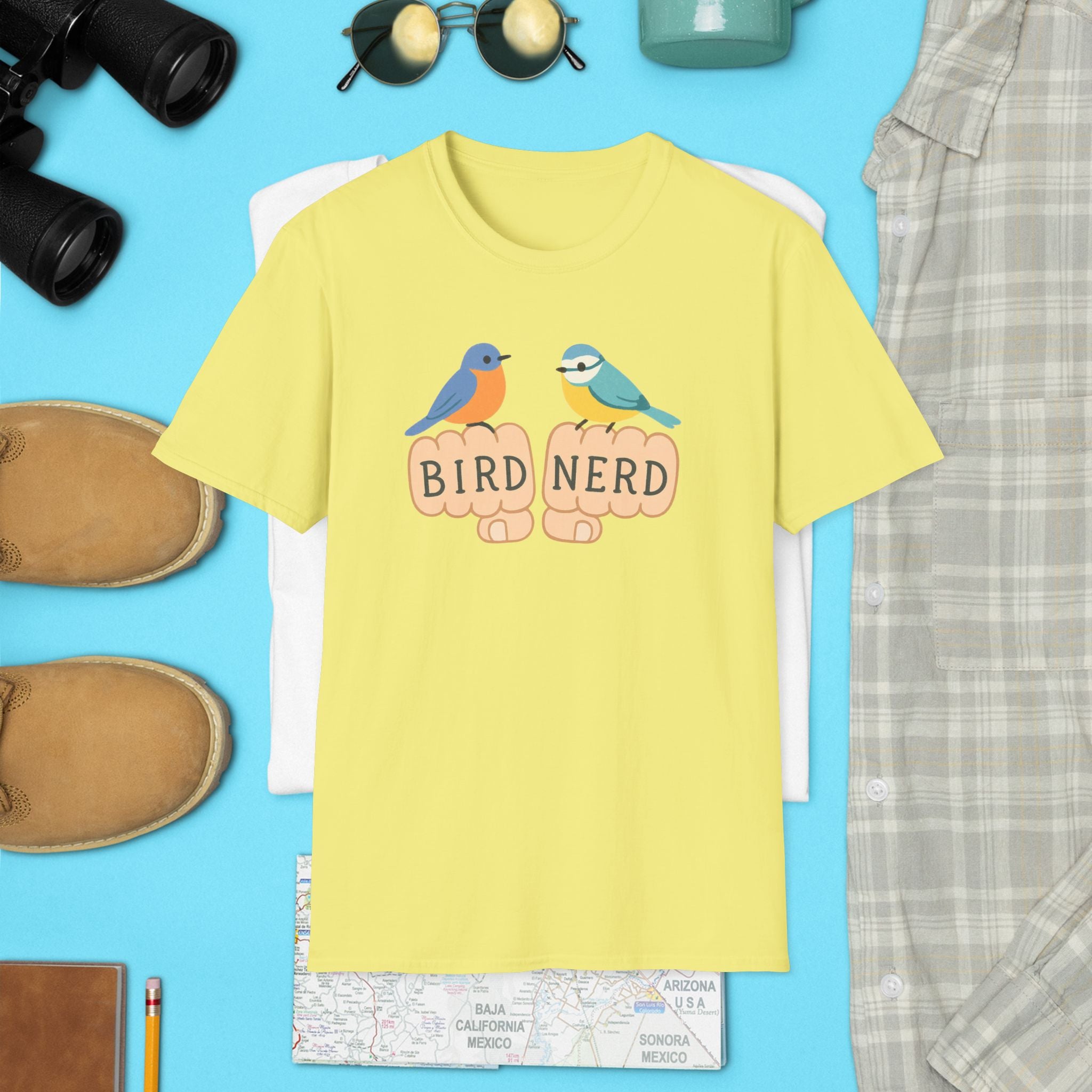 Bird Nerd Unisex Softstyle T-Shirt, Perfect for Bird Lovers, Nature Enthusiasts, Gift for Birdwatchers, Casual Wear,  Apparel bird gift