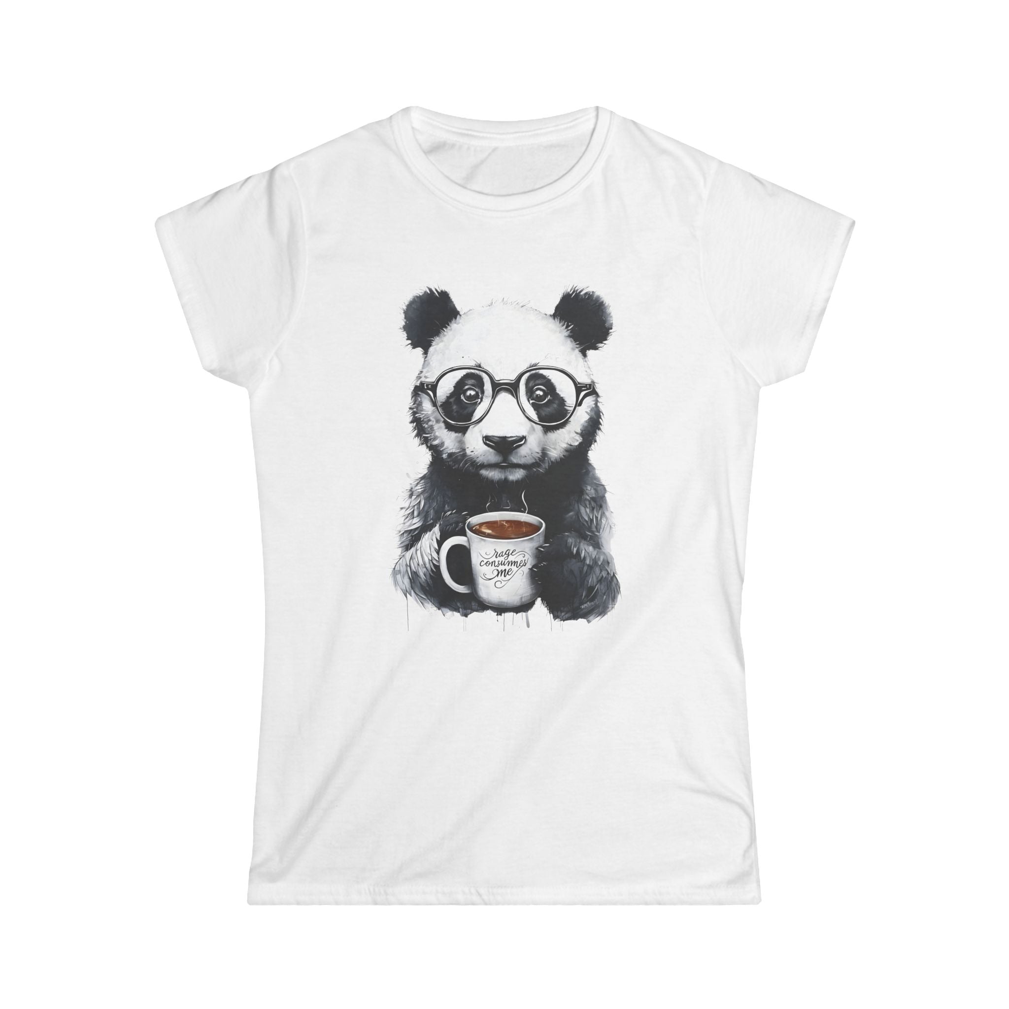 Rage consumes me panda T-Shirt, Women's Graphic Tee, Softstyle Top, Cute Animal Shirt, Funny Panda Gift