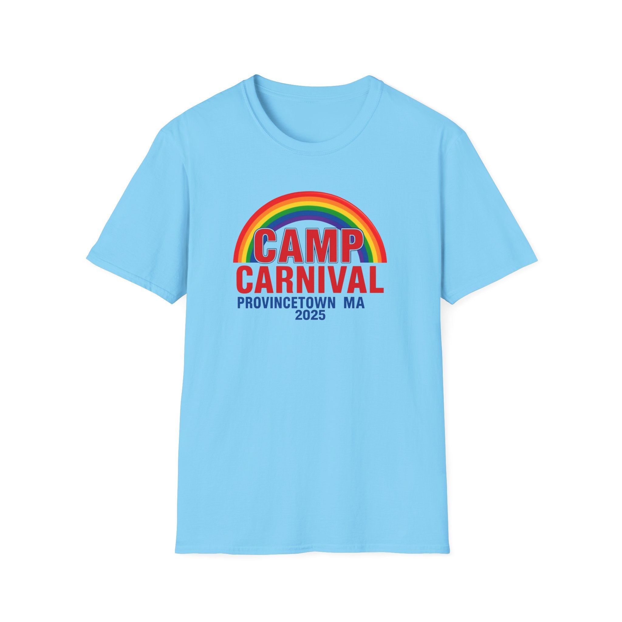 Rainbow Camp Carnival Ptown Unisex T-Shirt, LGBTQ+ Pride Apparel, Summer Festival Top, Gift for Camp Lovers, 2025 Event Shirt