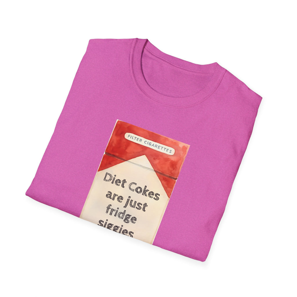 Retro Cool Diet Cola Unisex Softstyle T-Shirt, Fridge Siggies Smokers Gift Tee, Vintage Soda Pop Shirt smoker gift reds