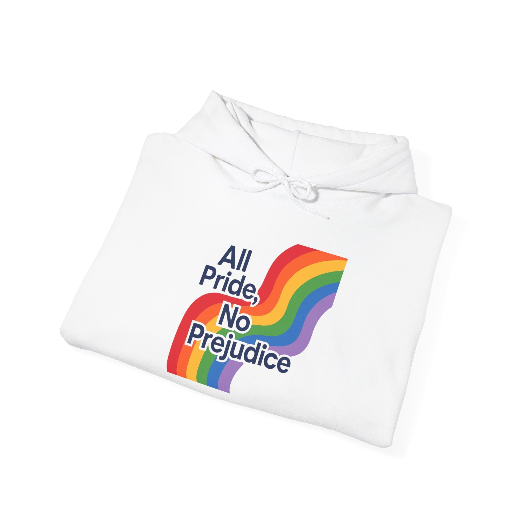 Pride Celebration Hoodie, Unisex Rainbow Sweatshirt, LGBTQ+ Hoodie, All Pride No Prejudice Sweatshirt, Comfortable Pride Wear anti trump