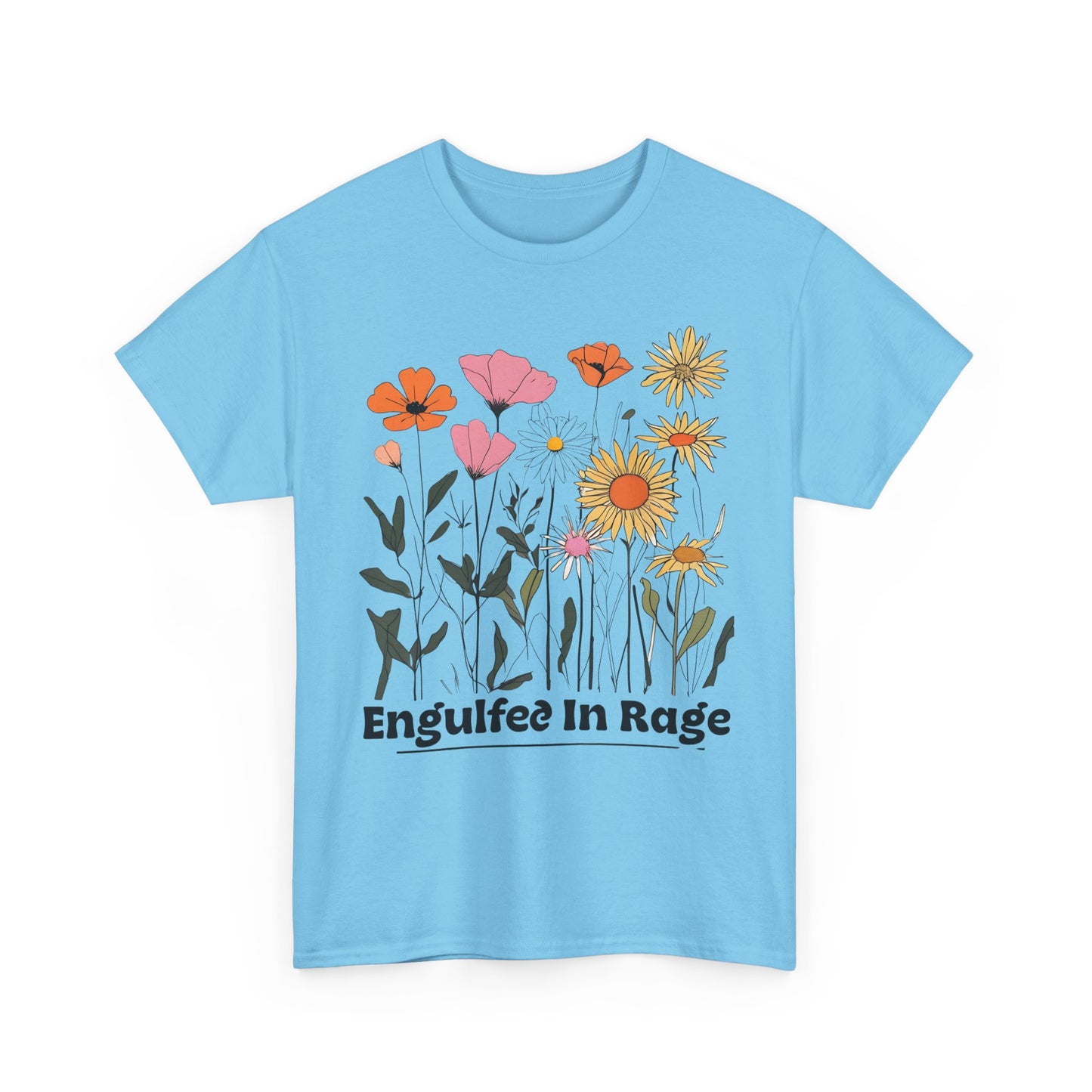 Engulfed in Rage Tee, Anger T-Shirt, Unisex Graphic Shirt, Emotion Top, Heavy Cotton Tee for Men and Women