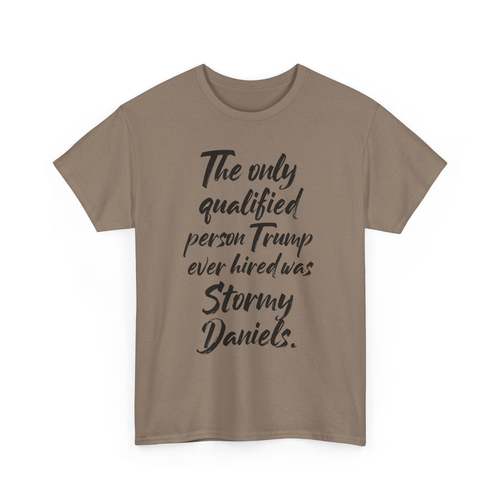 The only qualified person Trump ever hired was Stormy Daniels Anti-Trump Tee, Activist Apparel, Resist Clothing, Protest Shirt