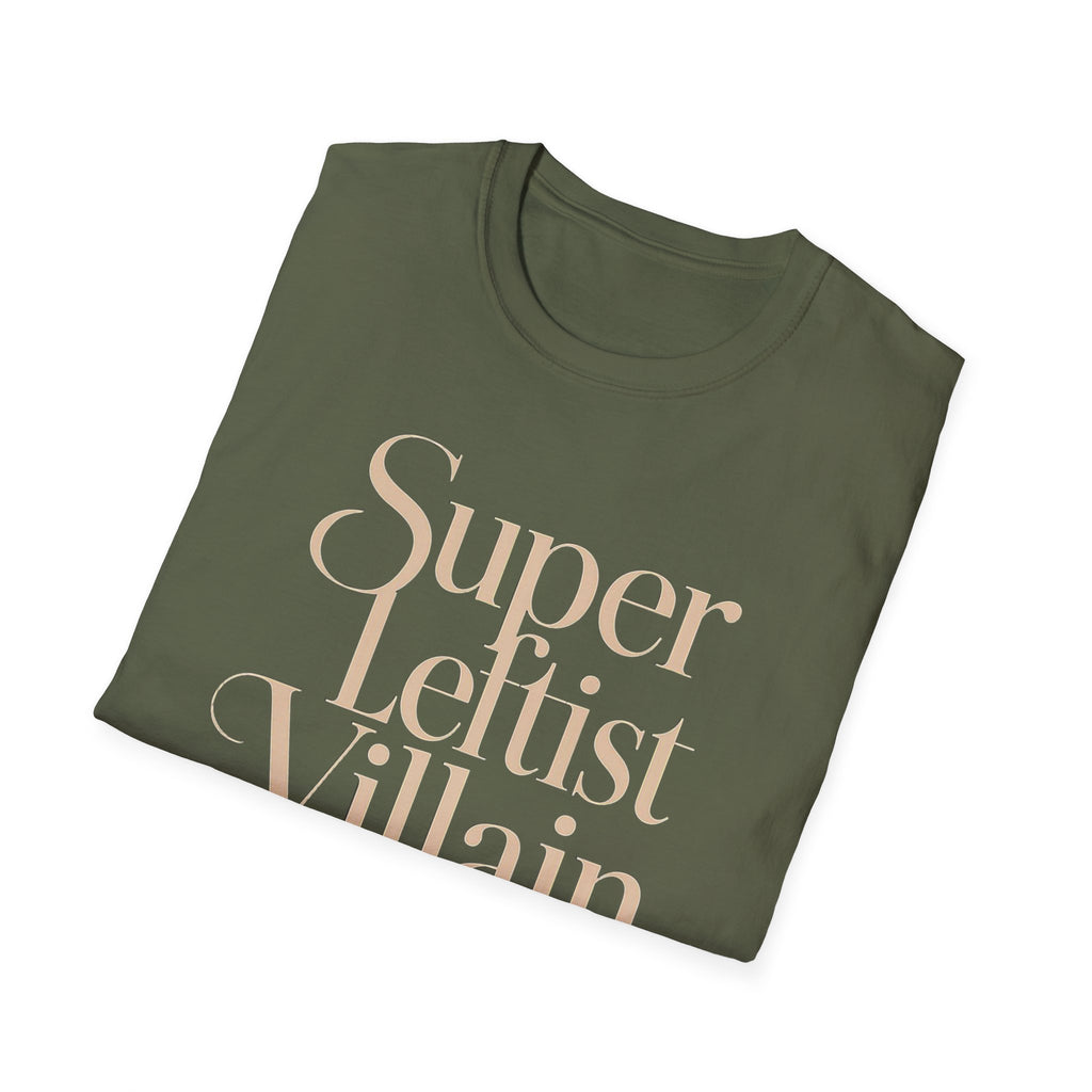 Super Leftist Villain Softstyle T-Shirt, Anti Trump Activist Shirt, Political Streetwear, Leftist Peace Love Tee, Social Justice Gift