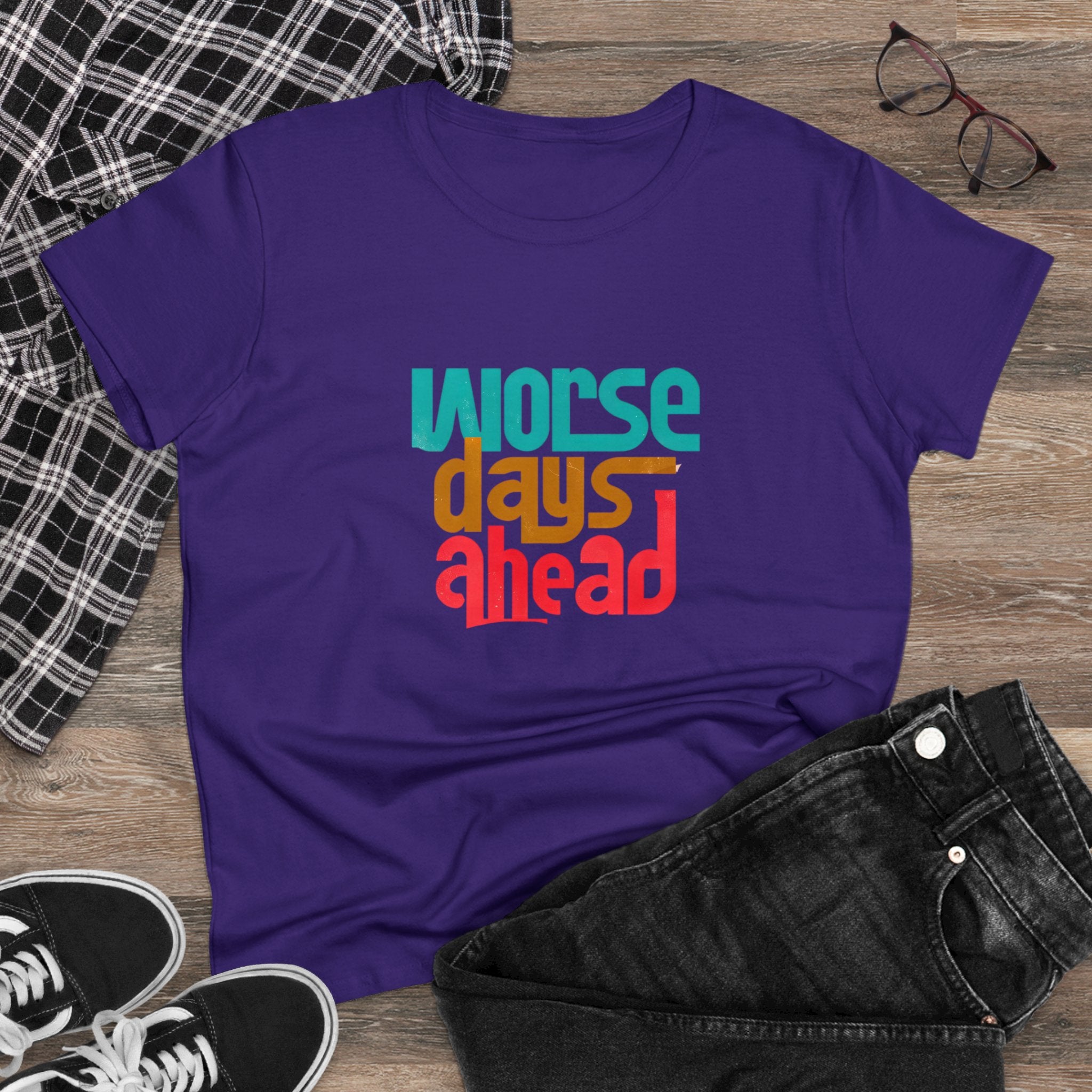 Worse Days Ahead Graphic Tee, Funny T-Shirt, Sarcastic Women's Shirt, Casual Cotton Tee, Introvert Gift, Minimalist Top