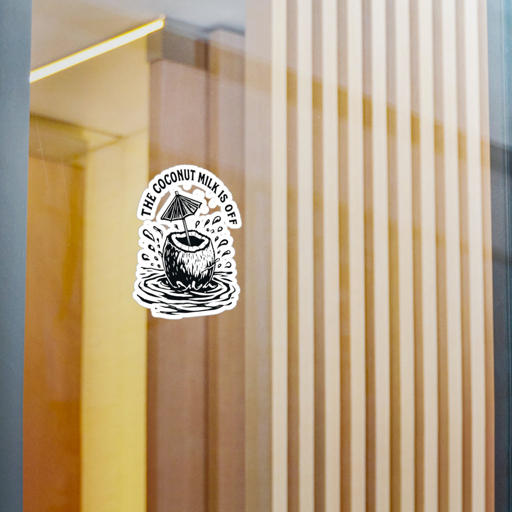 Coconut Milk Vinyl Decals - Fun Tropical Decor for Laptops & Water Bottles, Aesthetic Stickers for Home, Beach Lover Gift, Summer Vibes