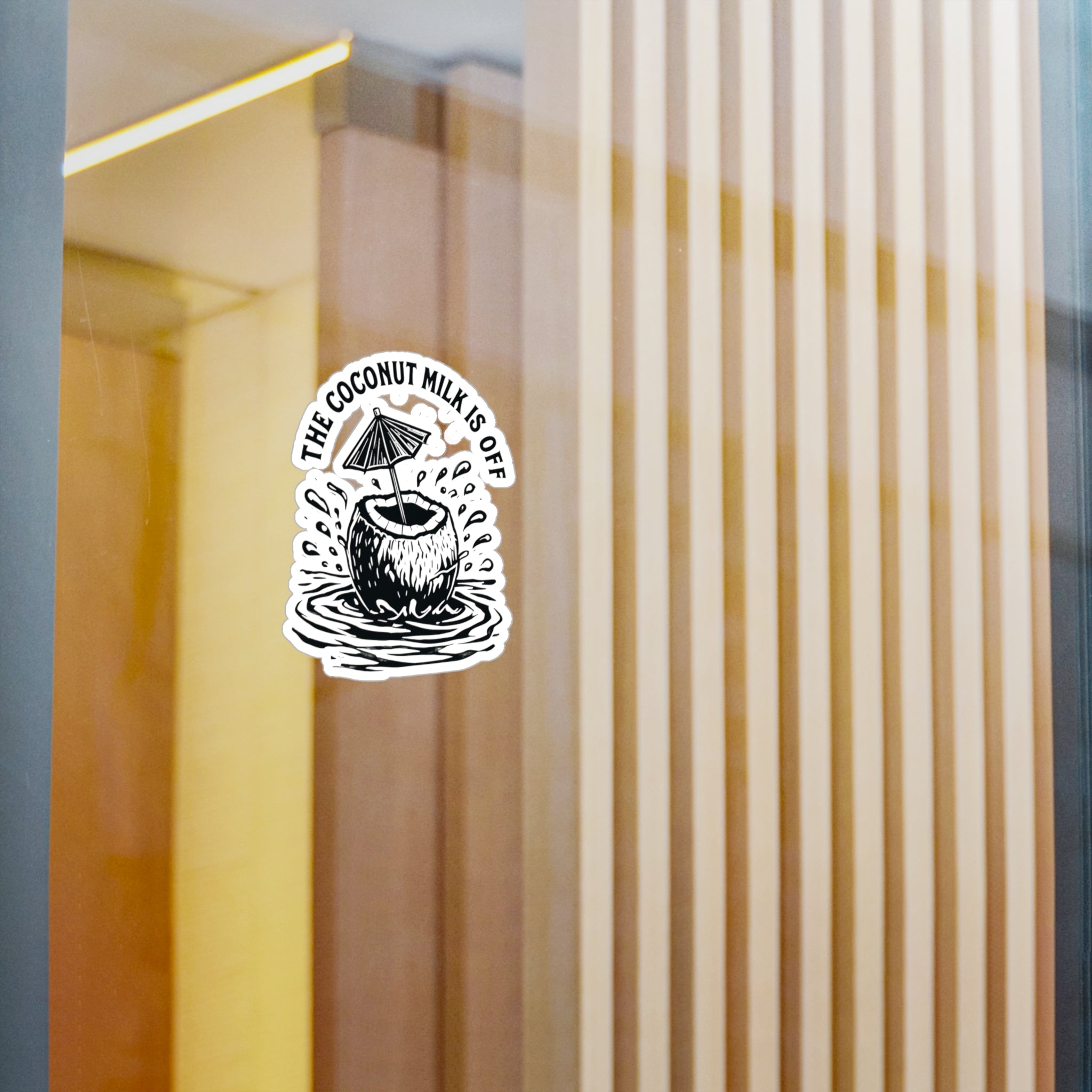 Coconut Milk Vinyl Decals - Fun Tropical Decor for Laptops & Water Bottles, Aesthetic Stickers for Home, Beach Lover Gift, Summer Vibes