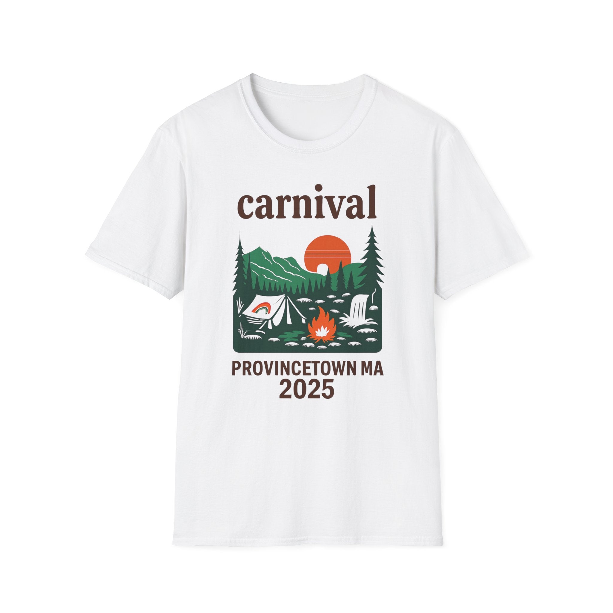 Vintage Camping Graphic T-Shirt, carnival rainbow Unisex Outdoor Tee, Nature Lover Gift, Festival , Retro Hiking Shirt, Carnival 2023 Merch