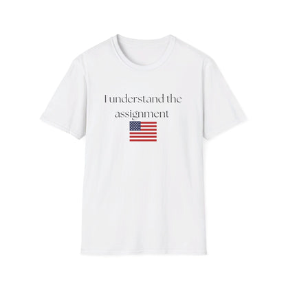 I understand the assignment and flag Unisex Softstyle T-Shirt