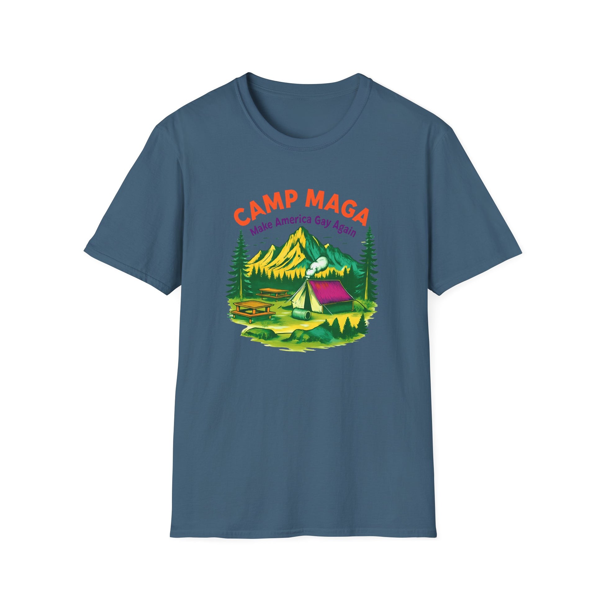 Camp MAGA Unisex make America gay again carnival Softstyle T-Shirt - Make America Gay Again, LGBTQ Pride Shirt, Camping Tee, Gift for [...]