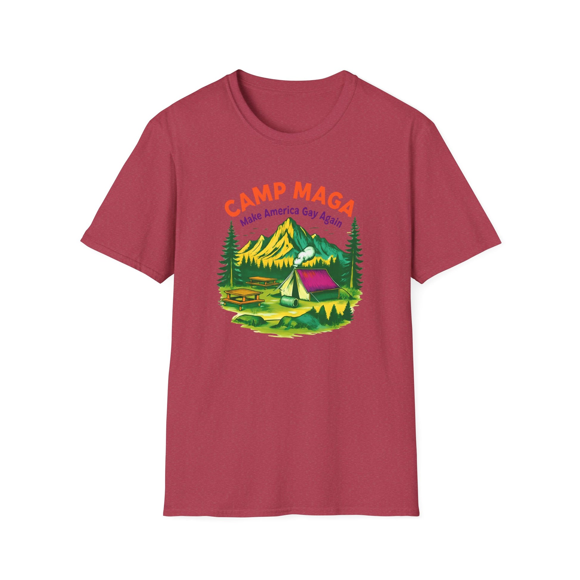 Camp MAGA Unisex make America gay again carnival Softstyle T-Shirt - Make America Gay Again, LGBTQ Pride Shirt, Camping Tee, Gift for [...]