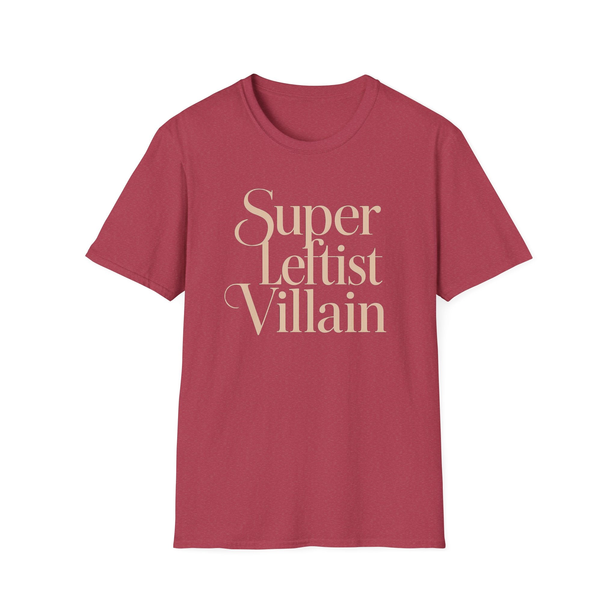 Super Leftist Villain Softstyle T-Shirt, Anti Trump Activist Shirt, Political Streetwear, Leftist Peace Love Tee, Social Justice Gift