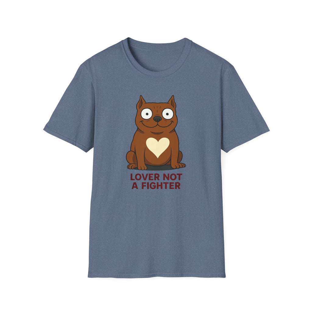Funny Pit Bull Lover Unisex Softstyle T-Shirt, Amstaff Not a Fighter Dog Tee, Animal Rescue Gift, Dog Mom Dad Shirt