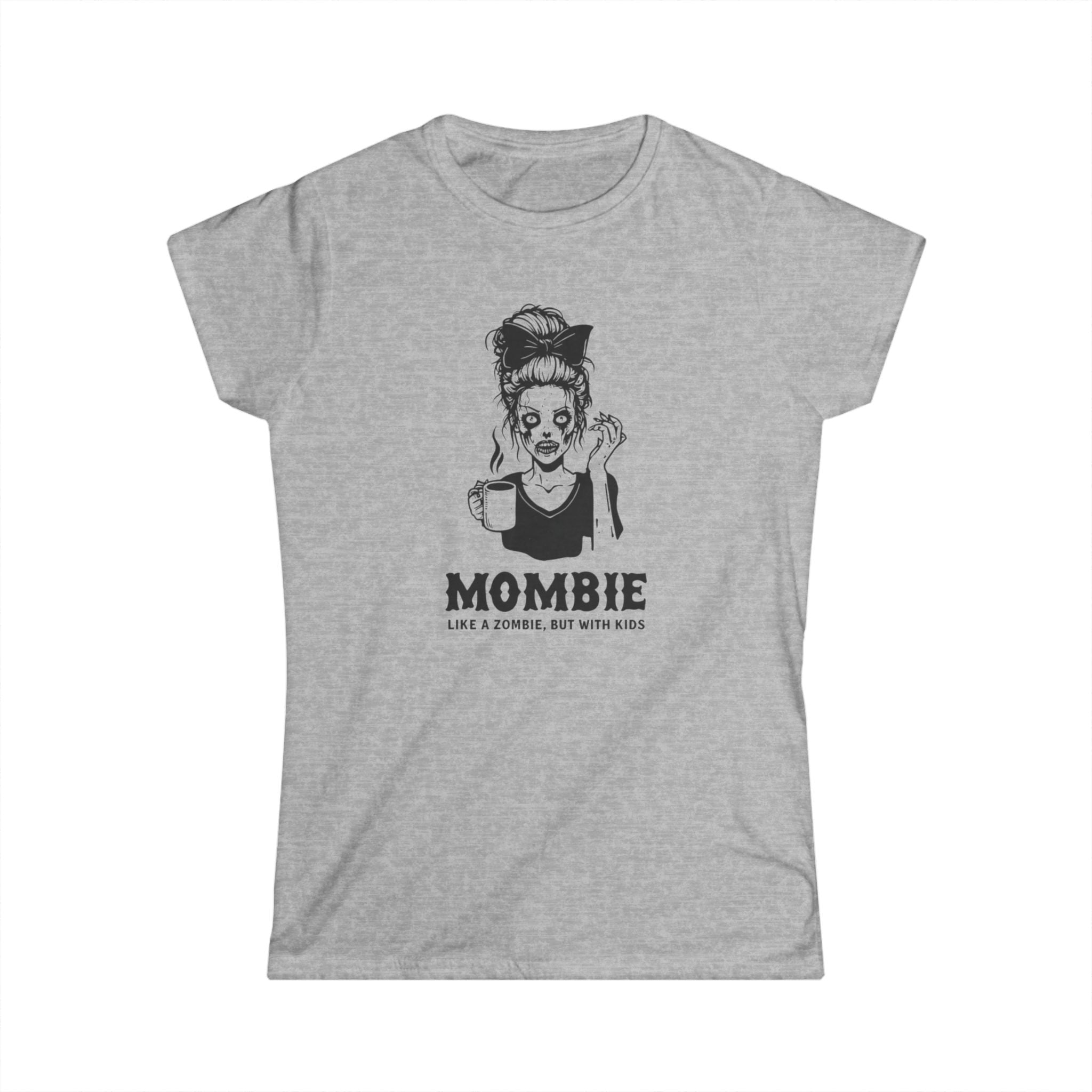 Women's Softstyle Tee - Mombie Zombie Kids, Funny Mom Shirt, Mom Life Tee, Halloween Shirt, Softstyle Tee for Women, Mom Gift