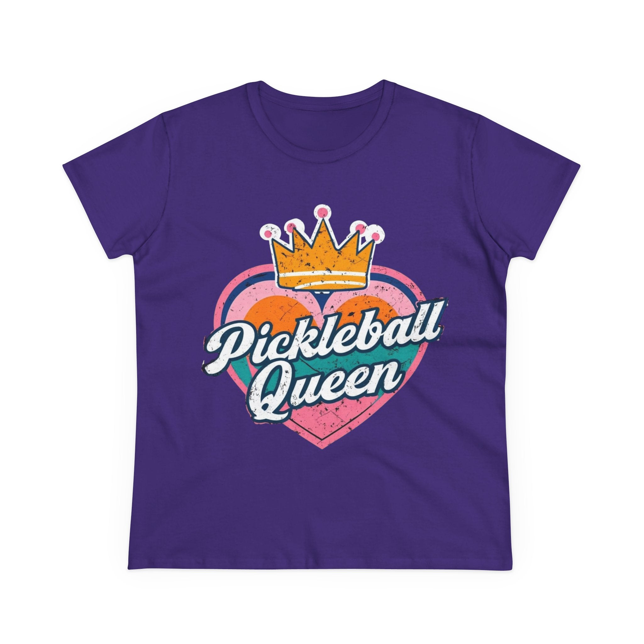 Pickleball Queen Cotton Tee - Perfect for Sports Lovers, Gifts for Her, Summer Fun, Activewear, Casual Style crown paddle queen